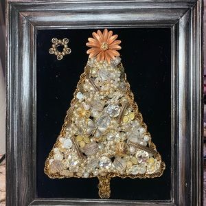 Hand crafted, Jeweled, Framed Tree